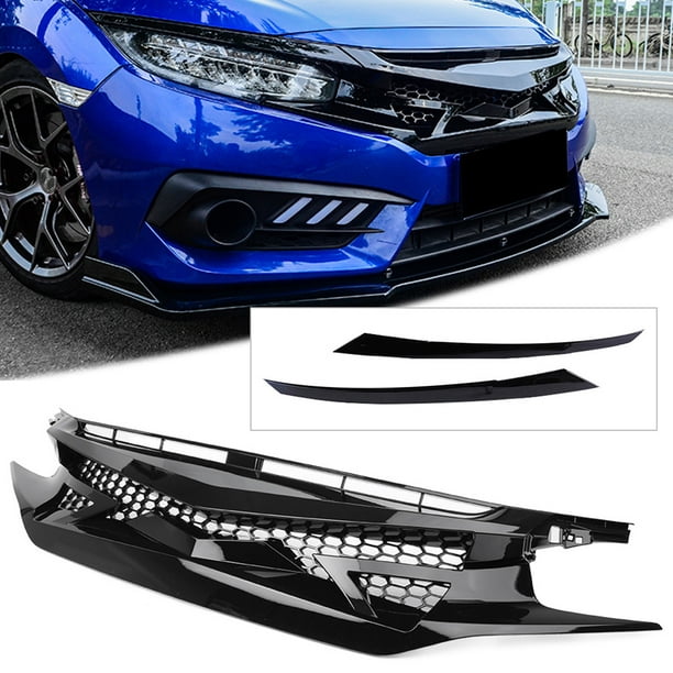 GZYF Gloss Black Front Bumper Hood Mesh Grille for 1619
