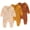 Apricot+Earth Yellow+Brown, variant on Zehjuhan 3 Set Baby Boys One Piece Romper With Mitten Cuffs Long Sleeve Ribbed Button Jumpsuit Outfit Clothes