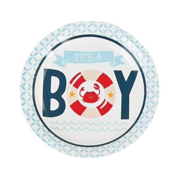 Nautical Baby Shower Dessert Plates - Party Supplies - 8 Pieces