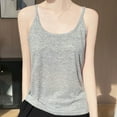 thumbnail image 6 of Tbopshirt Women Cotton Camisoles Tank Tops Sleeveless Crew Neck Solid Color Spaghetti Strap Summer,2XL, 6 of 6