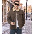 thumbnail image 5 of Xidunhg Men's Sherpa Lined Trucker Jacket, Windproof Thermal Winter Work Coat with Lapel Multi Pockets, 5 of 11
