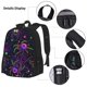thumbnail image 3 of Disketp Multi-colored Spiders Mochila Estampada de Gran Capacidad con Lonchera y Estuche, Set de 3 Piezas para Estudiantes, 3 of 7