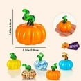 thumbnail image 2 of 5pcs Small Blown Glass Pumpkin Figurine Collectible Halloween Thanksgiving Glass Pumpkin Paperweight Fall Harvest Decorations for Home(Colorful), 2 of 6