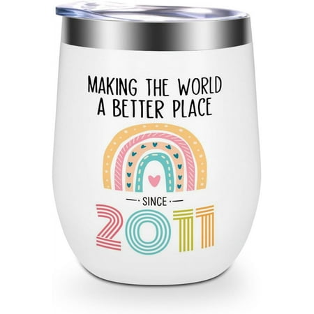

13th Birthday Gifts for Girls 12 oz Stainless Steel Insulated Wine Tumbler 2011 Birth Year Perfect for 13YearOlds Unique Birthday Ideas
