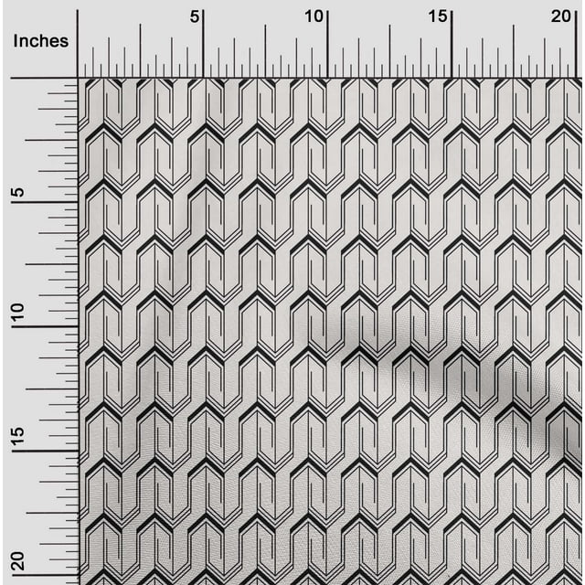 oneOone Polyester Lycra Noir Tissu Flèche Géométrique Robe Tissu Tissu Imprimé par la Cour 56 Pouces de Large