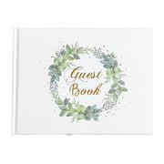 Elegant Wedding Guest Book 120 Page, 9.25" x 7" Wedding Books for Guests to Sign, Hard Cover Funeral Guestbooks Signs for Bridal Reception Birthday Shower Party Event