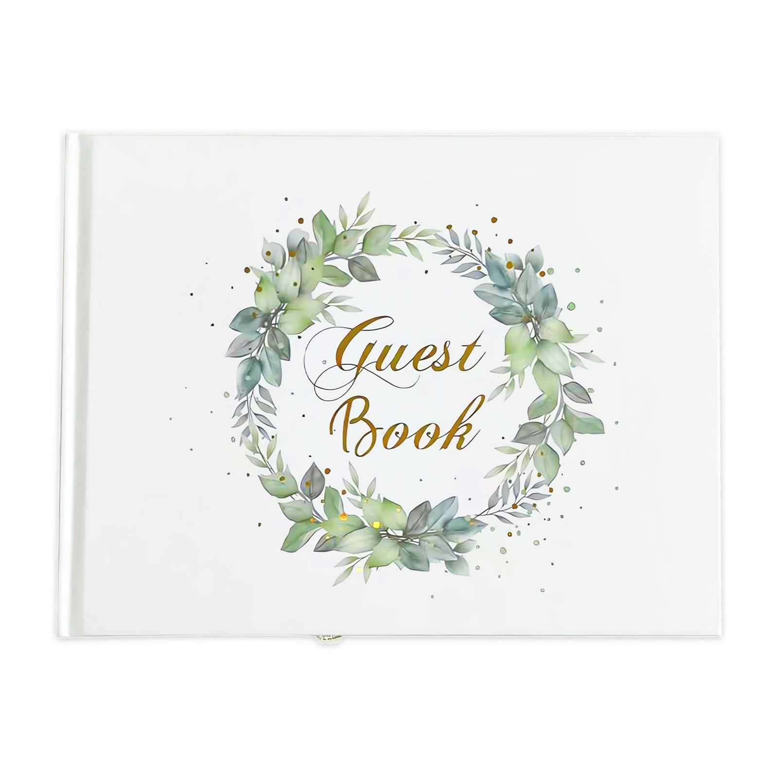 Elegant Wedding Guest Book 120 Page, 9.25" x 7" Wedding Books for Guests to Sign, Hard Cover Funeral Guestbooks Signs for Bridal Reception Birthday Shower Party Event