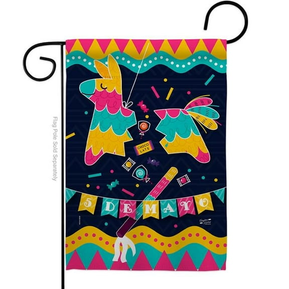 Angeleno Heritage G135387-BO 13 x 18.5 in. 5th De Mayo Garden Flag with Summer Cinco Double-Sided Decorative Vertical House Decoration Banner Yard Gift