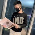 thumbnail image 2 of Camiseta para hombre negra New Rock Top estampado ropa de hombre sudaderas coreanas otoño emo manga larga diseñador moda tendencias 2024, 2 of 5