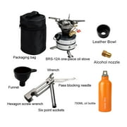 Camping Outdoor Mini One-Piece Multi-Fuel Camp Gasoline Stove Burner BRS-12A Lightweight Portable Kerosene Oil Stoves for Cookout BBQ Fishing Picnic