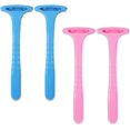 thumbnail image 1 of 4 - Pack Portable Plastic Pedicure Scraper Set, Blue and Pink Foot Care Tool for Heel Callus & Dead Skin Removal, Instantly Smooth Rough Feet, Essential Skin Care Accessory, 1 of 7
