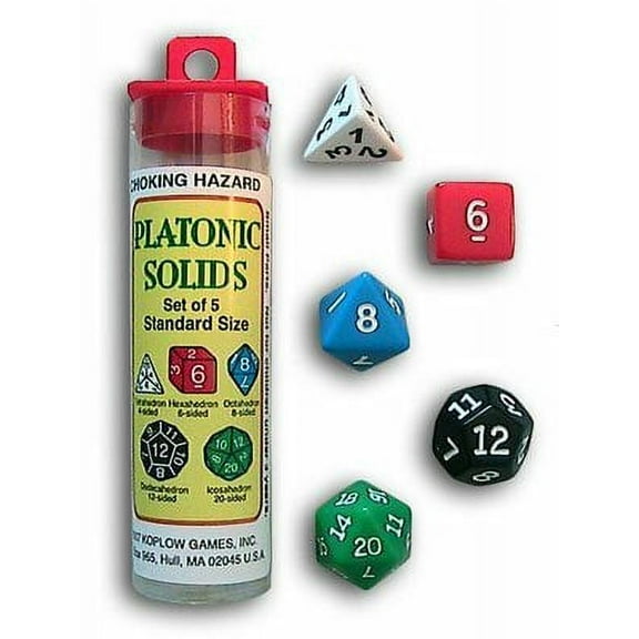 Platonic Standard Dice Set of 5