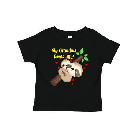 

Inktastic My Grandma Loves Me Sloth Gift Baby Boy or Baby Girl T-Shirt