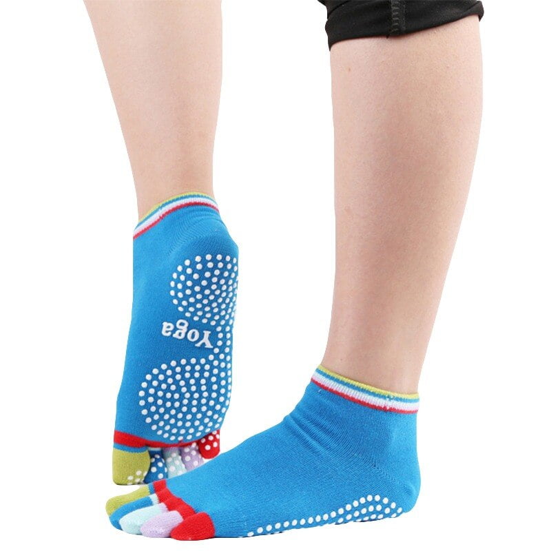 Coloful Five Toe Fingers Fitness Gym Sock Full Grip Exercise Yoga Socks