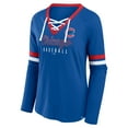thumbnail image 2 of Women's Fanatics Royal Chicago Cubs Won & Done Raglan Lace-Up Long Sleeve T-Shirt, 2 of 3