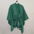 thumbnail image 3 of IDALL Shawl Wraps for Women Scarf for Women Womens Large Front Poncho Sweater Wrap Topper Knitted Elegant Shawls Cape For Fall Winter Pashmina Wraps Ponchos for Women Green One Size, 3 of 3