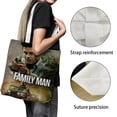 thumbnail image 3 of The Family Man Bolso de tela con estampado de lienzo para mujer, bolsa de compras reutilizable y estética, con cremallera interior, regalo para mujer,38*45cm., 3 of 6