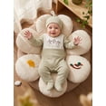 thumbnail image 6 of RUINIXCW Baby Boy Duck Outfit Newborn Baby Boys Hospital Going Home Outfit Spring Fall Winter Clothes Waffled Stripe Footed Romper Embroidery Long Sleeve Footie Jumpsuit Hat, 6 of 9