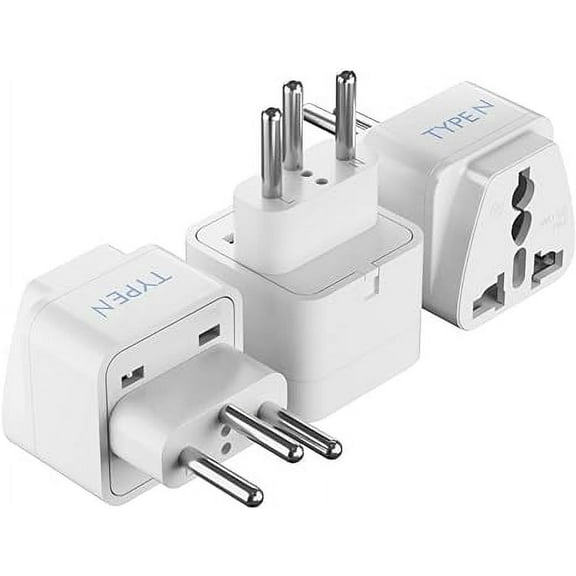 Ceptics Type N Grounded Universal Plug Adapter Converter for Brazil Pack of 3