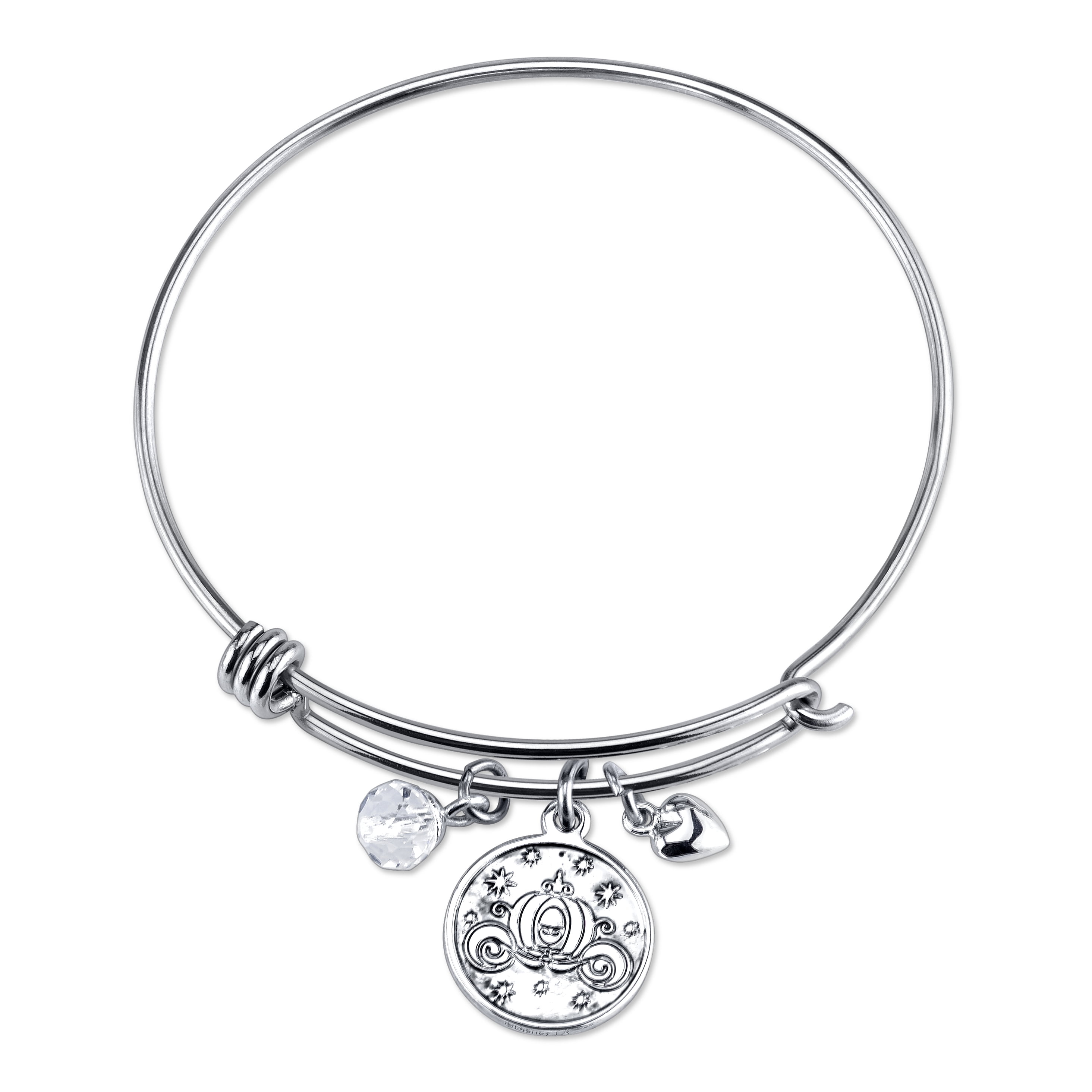 Little Luxuries Stainless Steel Catch Bangle with Silver Plated ...