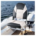 thumbnail image 5 of Boat Seat High Back Flip Up Marine Seat Black & Grey - Fishing Seats with Sponge Cushion, Waterproof UV Resistant for Pontoon, Bass, & Sailing Boats, 5 of 6