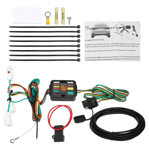 1 Set Replaces 56350 Vehicle Side 4-Pin Trailer Wiring Harness for Toyota Avalon RAV4 2013-2018 Black
