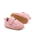 thumbnail image 4 of Dakaela Baby Shoes Boys Girls Non Slip Walking Sneakers 0 3 6 9 12 18 Months Infant Moccasins Newborn Loafers Crib Shoes with Hook and Loop Pink Size 5, 4 of 7