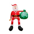 thumbnail image 2 of Papá Noel inflable navideño, decoración para exteriores, sentado en el techo, exhibición navideña iluminada con bolsa de regalo grande para el hogar, 2 of 9