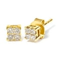 thumbnail image 2 of 10K Yellow Gold 0.25ct TDW Princess Diamond Stud Earring (J-K, I1-I2), 2 of 7