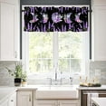 thumbnail image 3 of Purple Moon Valance, Lavender Flower Moon Phase Dreamy Starry Sky Moonlit Garden Spring Nature Print Blackout Window Valance for Kitchendining Room Cafe Bedroom 54x18inch, 3 of 6