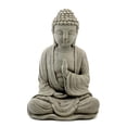 thumbnail image 2 of Blessing Buddha Statue: Solid Durable Stone Statue with Distressed Texture. Perfect Home Design & Sealed for Outdoor Use. Handcrafted USA. (Antique/Gray), 2 of 4