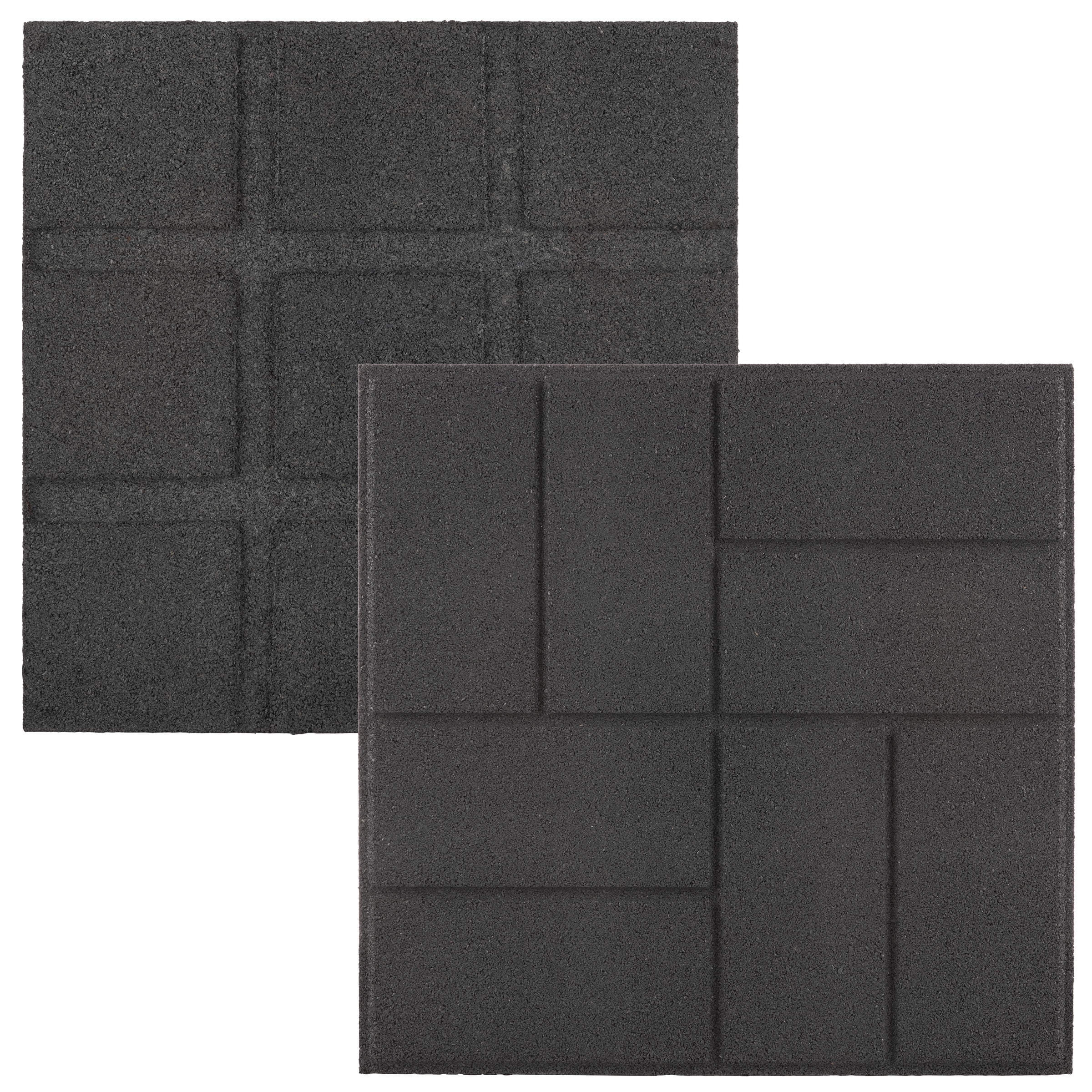 Pure Garden Rubber Deck Tiles 8-Pack - 28SQFT Outdoor Flooring Pavers, Gray
