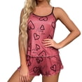 thumbnail image 7 of HCYSFG Women's Color Block Pajama Sets 2 Piece Sleeveless Tank Top Sleepwear With Loose Fit Soft Comfortable Casual Shorts Set, 7 of 7