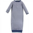 thumbnail image 3 of Touched by Nature Baby Boy Organic Cotton Henley Long-Sleeve Gowns 3pk, Elephant, 0-6 Months, 3 of 4