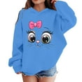 thumbnail image 4 of Byoo Little Girl Hoodie Oversized Cartoon Cat Printed Long Sleeved Hooded Top Casual Pullover Sweatshirt Outerwear, 4 of 5