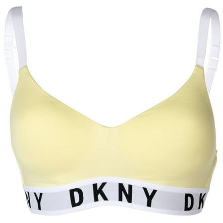 Dkny Women Bustier - Bra, Triangle Bra, Logo, Solid Color Yellow Xl (X-Large)