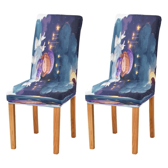 BZSMCE Chairs Slipcovers Dining Chair Covers Baby Sleepping under The Tree Creative Pattern