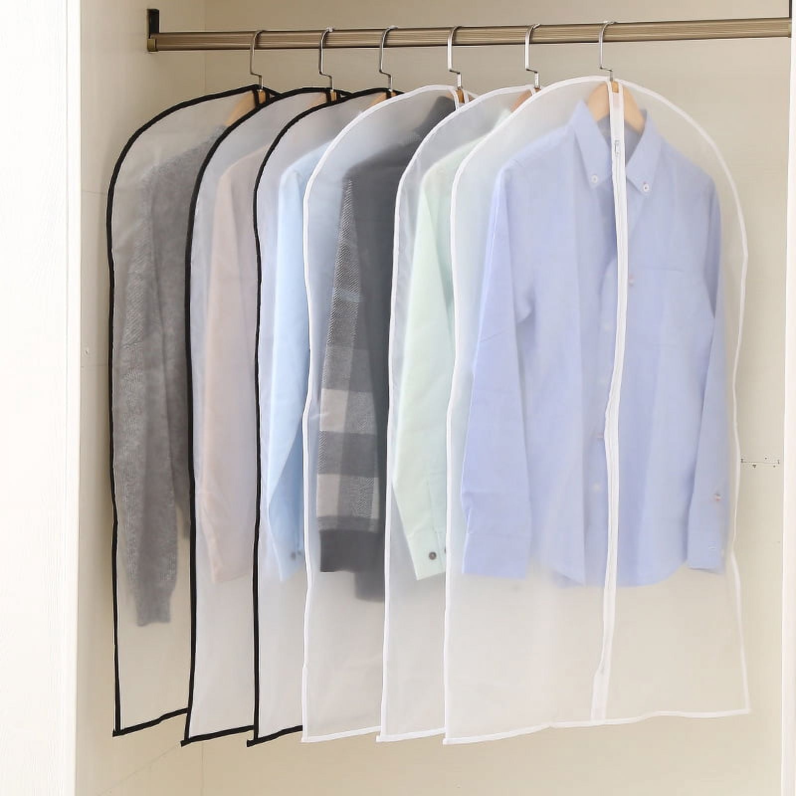 Hanging Garment Bag Lightweight Clear Full Suit Bags Moth-Proof Breathable Dust Cover for Closet Clothes Storage
