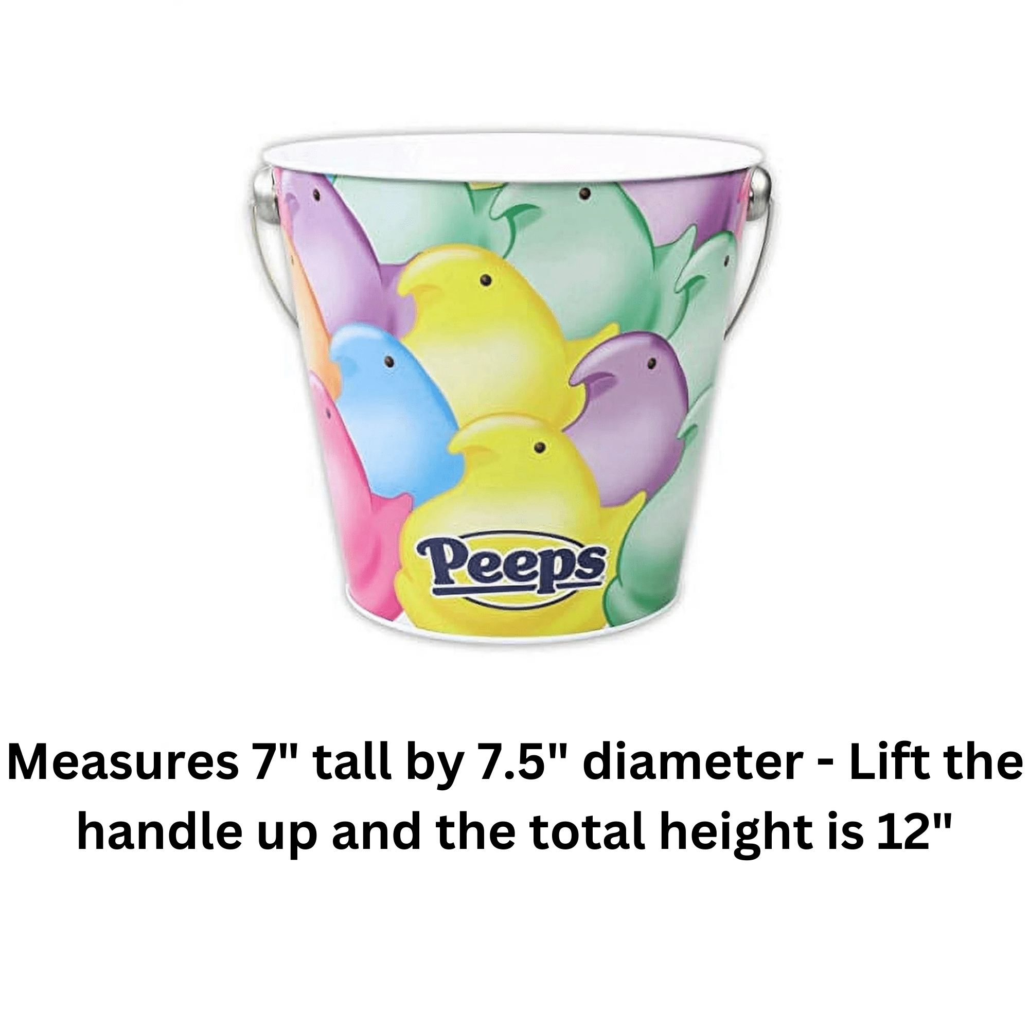 Peeps Tin Easter Basket/Bucket Chicks Bunnies