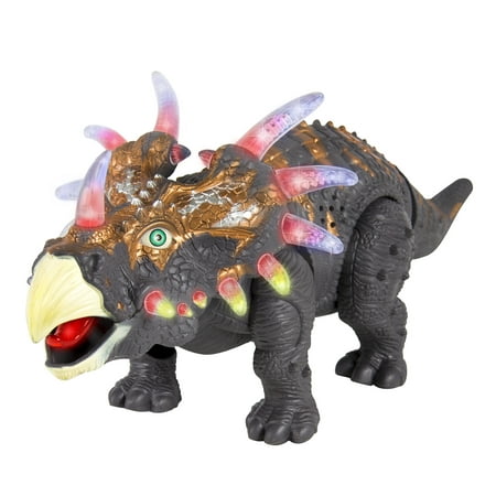 Best Choice Products Walking Dinosaur Triceratops Toy Figure with Many Lights & Sounds, Real (Best Dinosaur Toys 2 Year Olds)