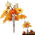 thumbnail image 3 of TINGXIN Fall Floral Stems, Fall Artificial Flowers with Pumpkins, Wire-Reinforced Bendable Stems, for Vases/Wreaths/Centerpieces, Thanksgiving, Halloween, (Style B), 3 of 5