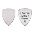 thumbnail image 2 of Top - Notch Titanium Steel Carved Guitar Pick I Pick You Letter Engraved Ukulele Pick Musical Instrument Accessory with superior functionality. Get yours today!, 2 of 5