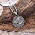 thumbnail image 2 of TANGPOET 925 Sterling Silver St Francis of Assisi Necklace for Men, 2 of 5