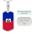 thumbnail image 2 of Haiti Flag Keychain Dog Tag Stainless Steel or 18k Gold Keyring, 2 of 16
