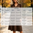 thumbnail image 3 of Ashirexll Long Sleeve Dress for Women A-Line Wrap Style Long Sleeve V-Neck Solid Color Dress with Cross Over Waist, 3 of 7