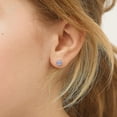 thumbnail image 3 of 925 Sterling Silver Simulated Alexandrite Birthstone Heart Screw Back Earrings, 3 of 6