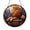 Acrylic 3.5 Inch, variant on Round Lion Stained Glass Window Suncatcher, Castle Background Design with Powerful Expression, Bold Home Accent