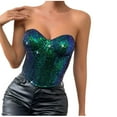 thumbnail image 1 of Women's Fashion Solid Slim Backless Tanks Top Short Breast Wrap, 1 of 8