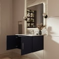 thumbnail image 4 of Geneva 30 in. W Navy Blue Vanity, White Quartz Top, Faucet Set, and 30 in. LED Mirror, 4 of 11