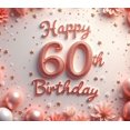 thumbnail image 3 of Floral Design Birthday Banner Glitter Numbers Decorative Balloons Birthday Celebration Banner for 60th Birthday Party Indoor Celebration Decoration, 3 of 6
